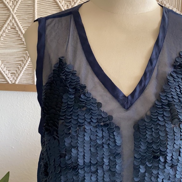 ❤️… Allsaints Blue Hand Embellished Top - Picture 2 of 6